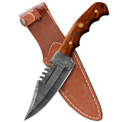 Handmade Damascus Fixed Blade Knife 8.75" for Hunting Camping Outdoor Predator Hunter HandiGo USA