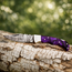 Handmade Damascus Pocket Knife 7"– Purple Resin Handle Folding Knife, Leather Sheath HandiGo USA