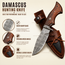 Handmade Damascus Fixed Blade Knife 10" Hunting Camping Outdoor Predator Hunter HandiGo USA