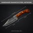 Handmade Damascus Fixed Blade Knife 8.75" for Hunting Camping Outdoor Predator Hunter HandiGo USA