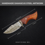 Handmade Damascus Fixed Blade Knife 10" Hunting Camping Outdoor Predator Hunter HandiGo USA