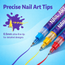 Herbiar 3D Nail Art Pen Set 12 Colors – 0.5mm Fine Tip, Waterproof DIY Manicure and Nail Designs