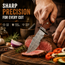 Handmade Damascus Fixed Blade Knife 10" Hunting Camping Outdoor Predator Hunter HandiGo USA