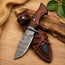 Handmade Damascus Fixed Blade Knife 10" Hunting Camping Outdoor Predator Hunter HandiGo USA